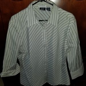Ladies Gray Strip Stretch Bouse